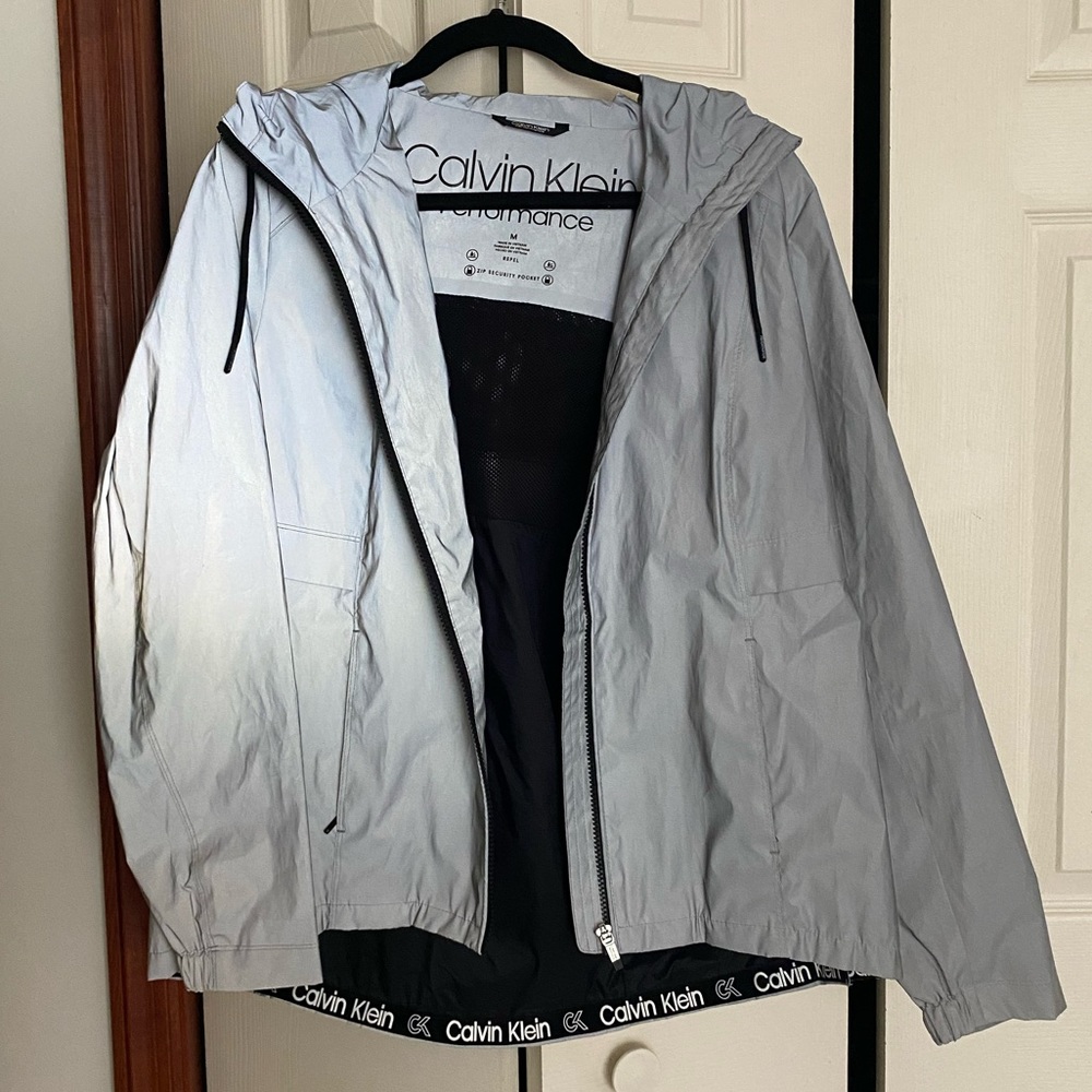 Calvin Klein Rain Silver Reflective Jacket Size M